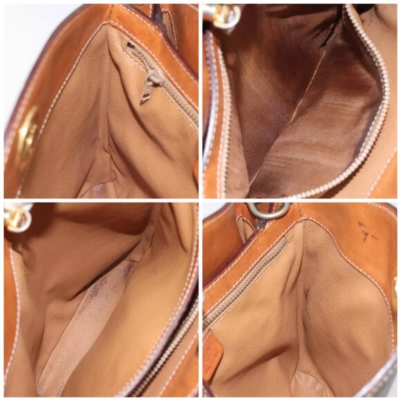 CELINE Macadam Canvas Shoulder Bag PVC Leather Brown Gold Auth BD091 - Picture 16 of 16